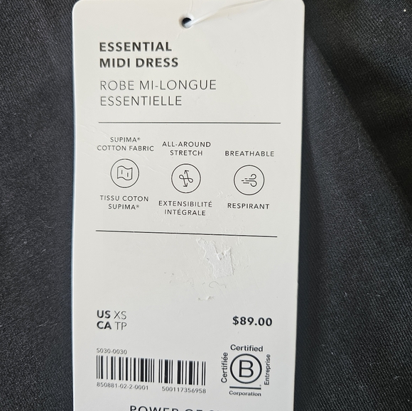 NWT ATHLETA Essential Midi Dress - Picture 4 of 4